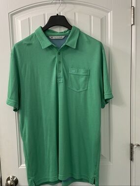Travis Mathew Mint Green Short-Sleeve Polo with Chest Pocket
